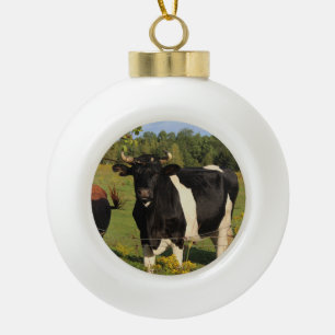 Take the Bull by the Horns Ceramic Ball Christmas Ornament