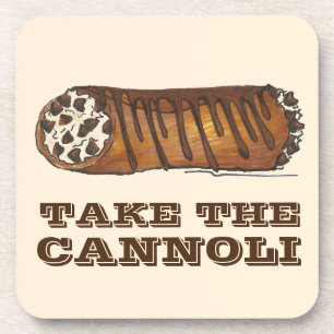 Take the Cannoli Italian Chocolate Chip Pastry Coaster