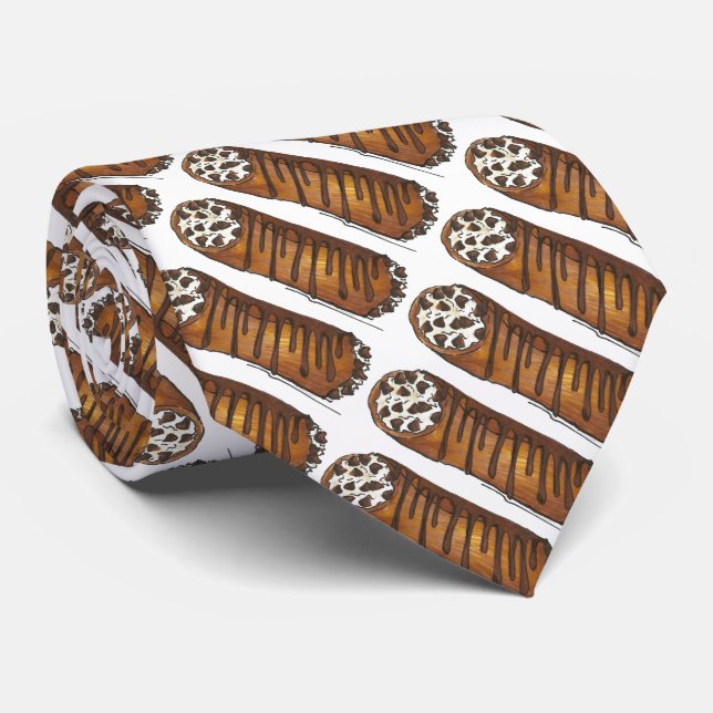Take the Cannoli Italian Food Chocolate Chip Tie (Rolled)