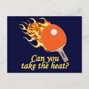Take the Heat Flaming Ping Pong Postcard