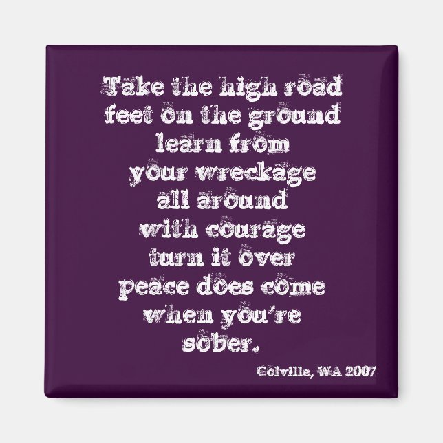 Take the high road magnet (Front)