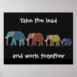 Take the Lead Elephants Motivational Poster