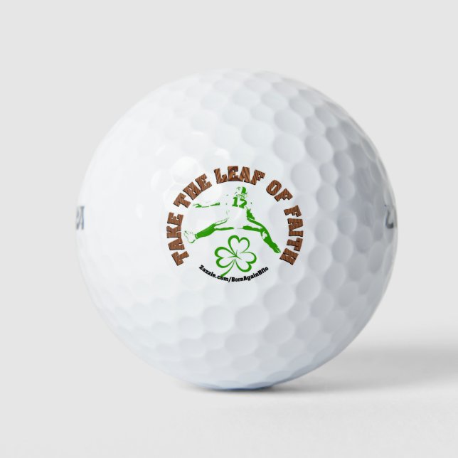 Take the leaf of FAITH Shamrock green style Golf Balls (Front)