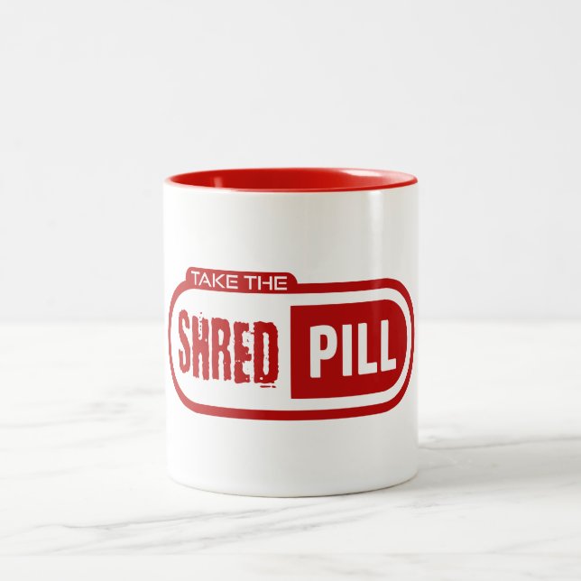 Take The Shred Pill Two-Tone Coffee Mug (Center)