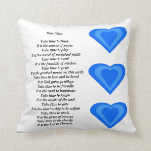 Take Time Poem pillow