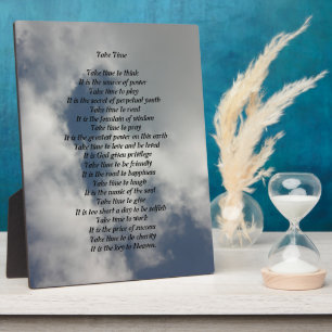 Take Time Poem Plaque