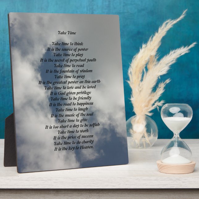 Take Time Poem Plaque (Side)