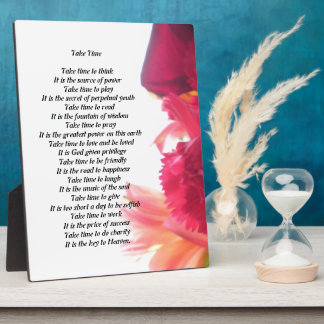 Take Time Poem Plaque