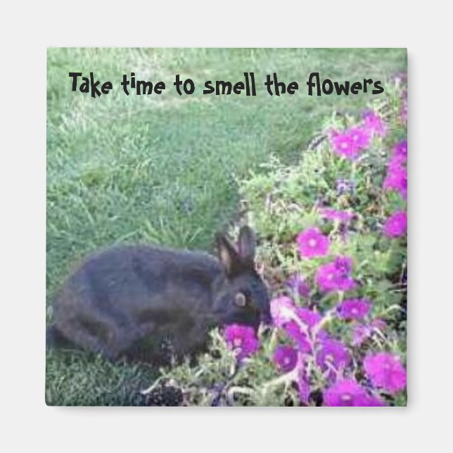 Take time to smell the flowers magnet (Front)