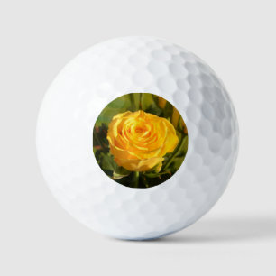Take time to smell the yellow rose  golf balls