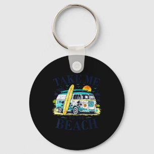 Take to the beach surf summer travel vacation key ring
