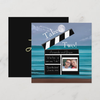 Take Two, save the date moonlit beach