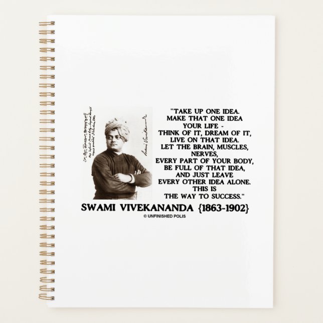 Take Up One Idea Make That Idea Your Life Quote Planner (Front)