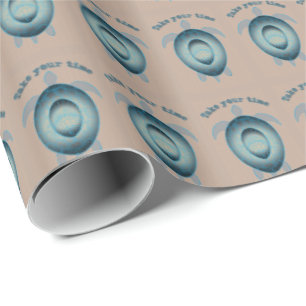 Take your time turtle motivational quote wrapping paper