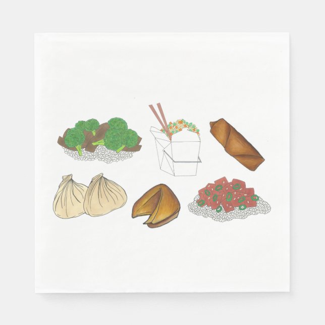 Takeaway Chinese Restaurant Takeout Food Cuisine Napkin (Front)
