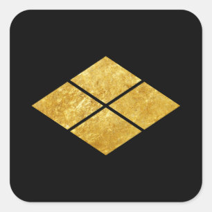 Takeda kamon Japanese samurai clan faux gold Square Sticker