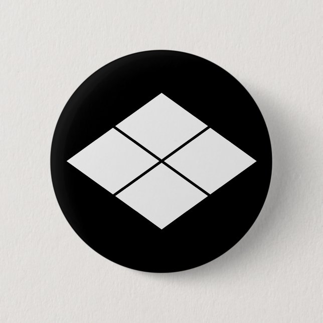 Takeda rhombus 6 cm round badge (Front)
