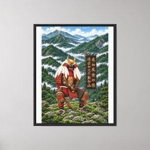 Takeda Shingen Deep Green 16x20 1.25in Black Frame Canvas Print