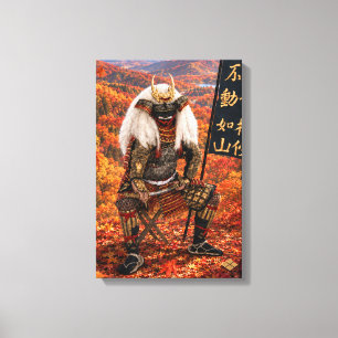 Takeda Shingen Samurai Armor Autumn 12x18 Canvas Print