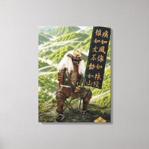 Takeda Shingen Samurai Armour Green Mountains 18x2 Canvas Print