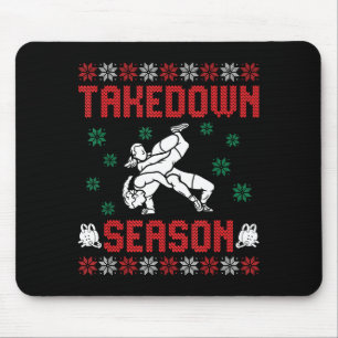 Takedown Season Girls Wrestling Ugly Sweater Chris Mouse Mat