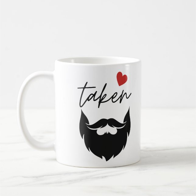 Taken Beard Funny Valentine's Day  Coffee Mug (Left)
