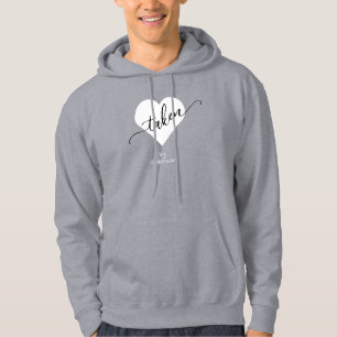 TAKEN, Black & White Heart Valentine's  T-Shirt Hoodie