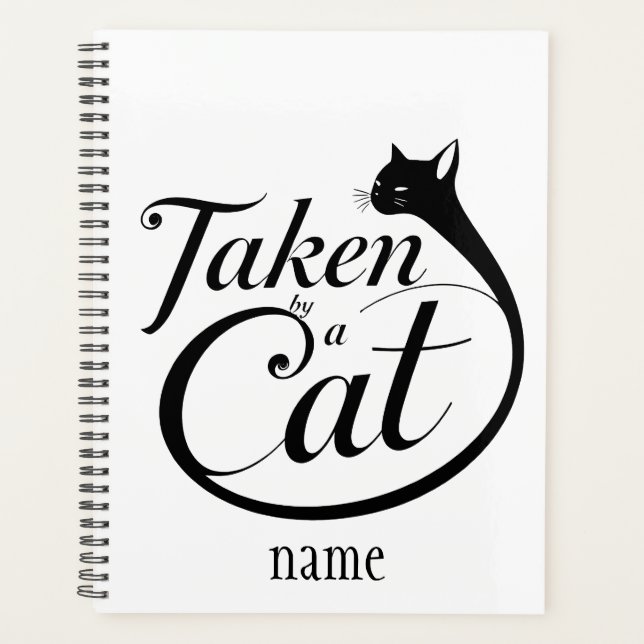 Taken by a Cat,Minimal Cat Lover Typography Planner (Front)
