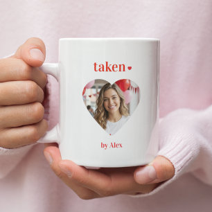 Taken Heart Personalized Photo Valentine Two-Tone Coffee Mug