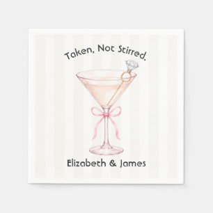 Taken Not Stirred Martini Engagement Wedding Napkin
