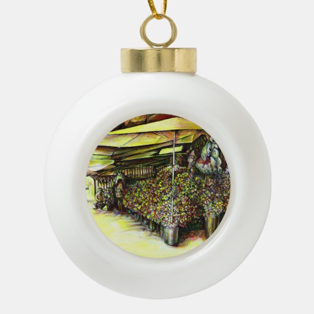 Taken the Possession of Optices Ceramic Ball Christmas Ornament (Front)