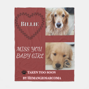 Taken Too Soon - Hemangiosarcoma Tribute Fleece Blanket