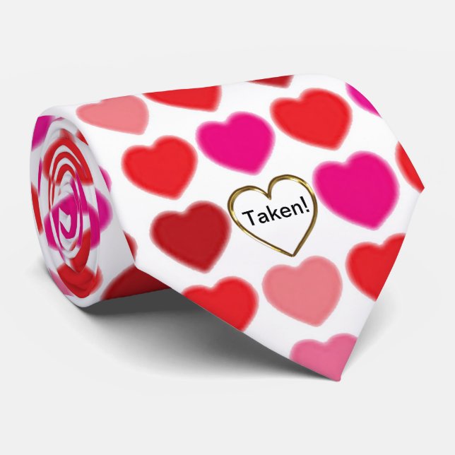 Taken Valentine Heart Men's Tie (Rolled)