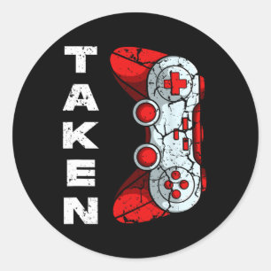 Taken Video-game Controller Valentines Day Cool Ga Classic Round Sticker