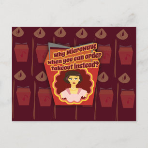 Takeout Diva Housewife Saying Postcard