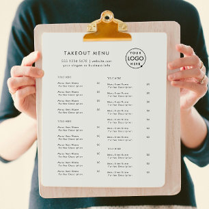 Takeout Grey Logo Restaurant Takeaway Menu
