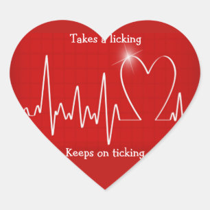 Takes a Licking – Keeps on Ticking Heart Sticker