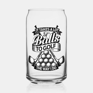 Takes A Lot Of Balls - funny golf Can Glass