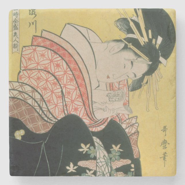 Takigawa from the Tea-House, Ogi Stone Coaster (Front)