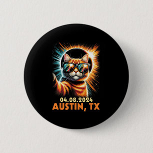 Taking A Selfie Total Solar Eclipse 2024 Austin Te 6 Cm Round Badge