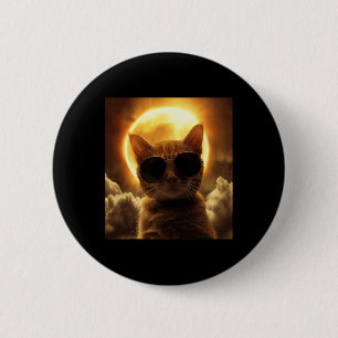 Taking A Selfie With Solar Eclipse Wearing Sungles 6 Cm Round Badge