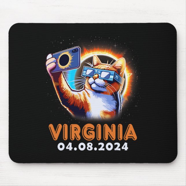 Taking A Selfie With Total Solar Eclipse 2024 Virg Mouse Mat (Front)