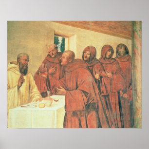 Taking Communion, from the Life of St. Benedict (f Poster