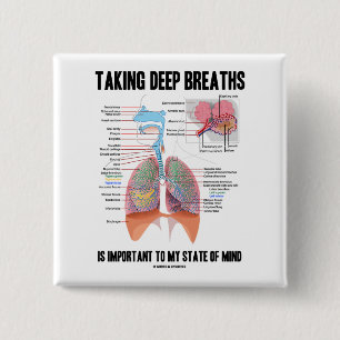 Taking Deep Breaths Is Important To My State Mind 15 Cm Square Badge