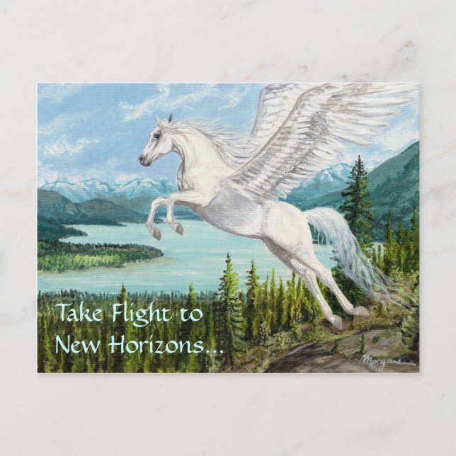 Taking Flight Pegasus horse fantasy postcard (Front)