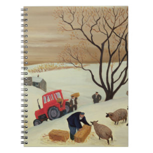 Taking Hay to the Sheep by Tractor Notebook