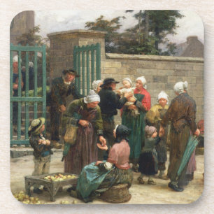 Taking in Foundlings (oil on canvas) Coaster