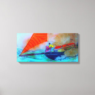 taking in the jib sailing canvas print