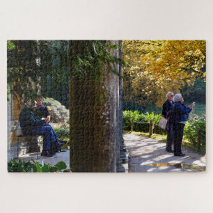 Taking in the Lake, Stourhead, Wiltshire. Jigsaw Puzzle