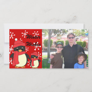 Taking Little Penguin for a Walk Holiday Card